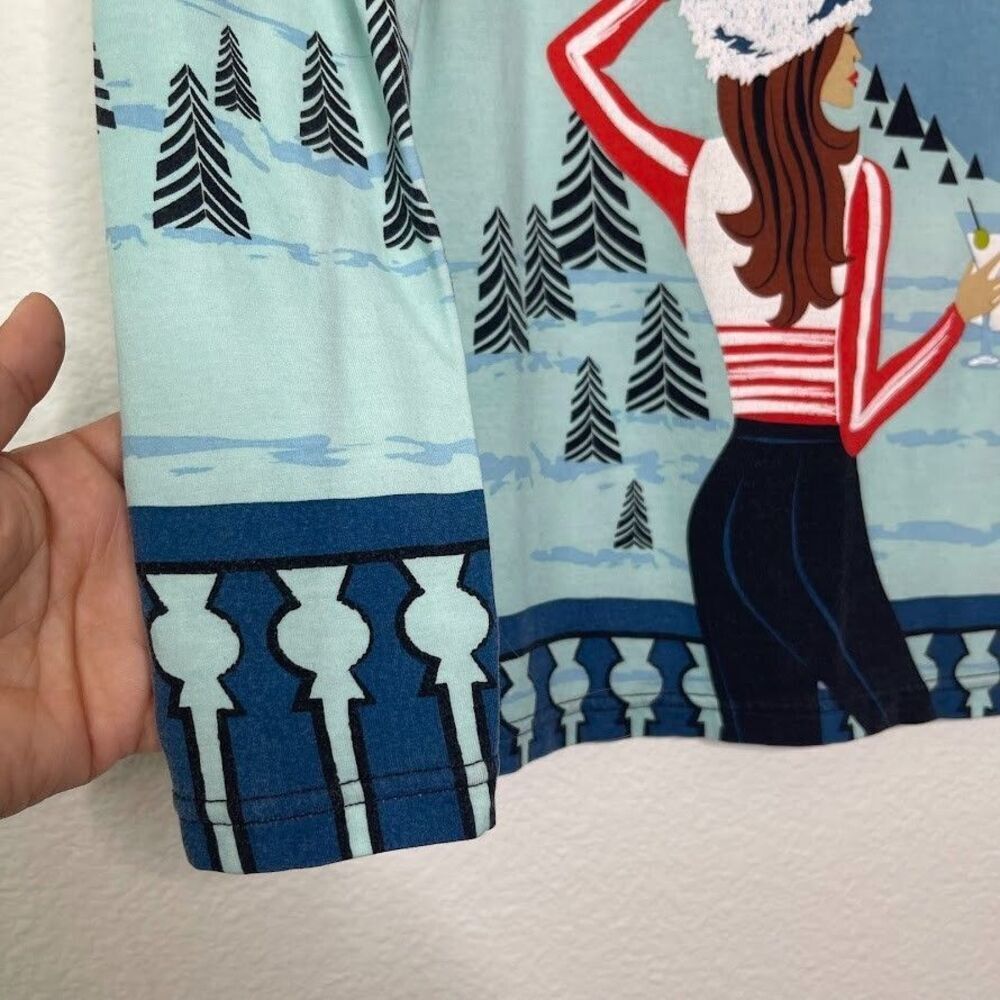 Krimson Klover Baselayer Top Scenic Apres Ski Anyone Small Sky Blue Snow Winter - Picture 6 of 10